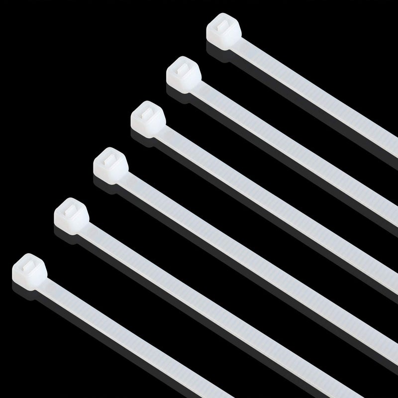Saisn 50pcs Zip Ties Adjustable Ultra Strong Plastic Cable Ties Nylon Self-Locking Wraps Ties Heavy Duty Clear Durable Zip Straps (18 Inch, White) - Image 3